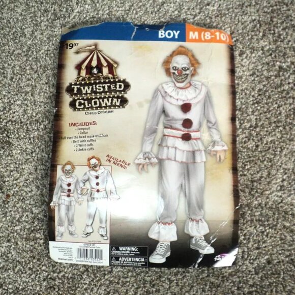 Twisted Clown Halloween Child Costume Size Boy M (8-10) by Fun World 7 Piece - Picture 5 of 8